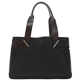 Gucci-GUCCI GG Canvas Tote Bag Silver Brown 73983 Auth ep6697-Brown,Silvery