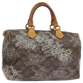 LOUIS VUITTON Monogram Dentelle Speedy 30 Borsa a Mano M95397 LV Auth 100137 Monogramma