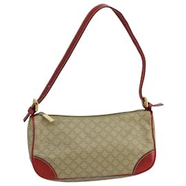 Céline-CELINE Macadam Canvas Hand Bag PVC Leather Beige Red Auth 99836-Red,Beige