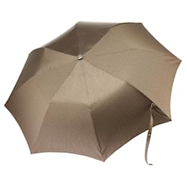 Hermès-Parapluie HERMES en polyester Beige Argent Auth bs19442-Argenté,Beige