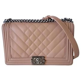 Chanel-Chanel Boy bag beige rose-Beige