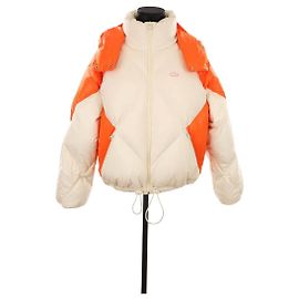 Lacoste Oversized short down jacket with hood Orange
