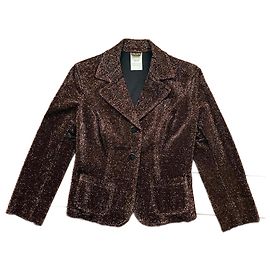 Giacca corta Plein Sud in Lurex oro rame D'oro Metallico Rame