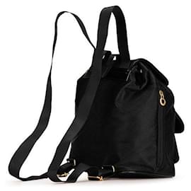 Balenciaga-Balenciaga Logo Backpack Canvas Nylon Leather-Black