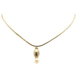 Dior vergoldete Kunstperlenkette Golden