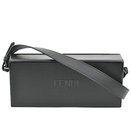 Fendi-Fendi Black Leather Shoulder Bag-Black