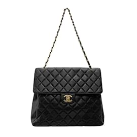 Chanel-Chanel Black Caviar Leather Shoulder Bag-Black