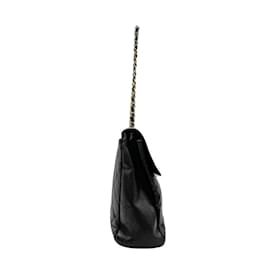 Chanel-Chanel Black Caviar Leather Shoulder Bag-Black