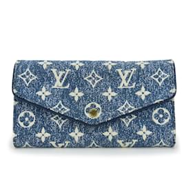 Louis Vuitton-Louis Vuitton Long Wallet Portefeuille Sarah-White,Blue