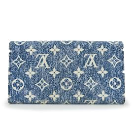 Louis Vuitton-Louis Vuitton Long Wallet Portefeuille Sarah-White,Blue