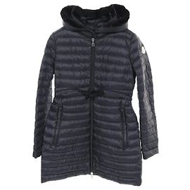 Moncler BARBELFUR Nylon Down Jacket Black Black