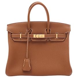 Hermès-Sac à main Hermes Birkin 25 Togo Marron-Marron