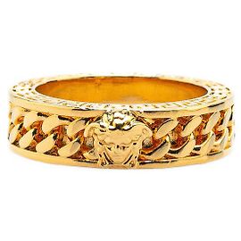 Versace Medusa Chain Ring Gold Metal Golden