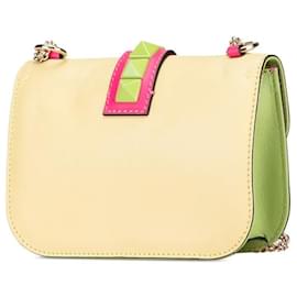 Valentino-Valentino Rockstuds Leather Shoulder Bag-Pink