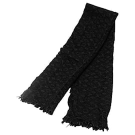 Louis Vuitton-Louis Vuitton Echarpe Monogram Wool Scarf-Black