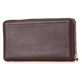 Balenciaga-Balenciaga Leather Classic Continental Wallet-Brown