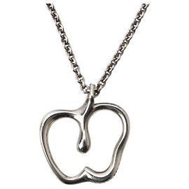 Tiffany & Co Silver Necklace Pendant Elsa Peretti Apple Silvery