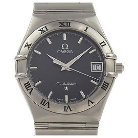 Reloj Omega Constellation Quartz de acero inoxidable Negro