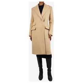 Autre Marque-Neutral double-breasted wool coat - size UK 4-Other