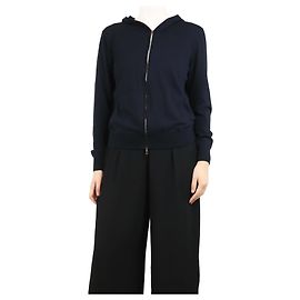Loro Piana Navyblaue Wollzipperjacke - Größe UK 10 Blau