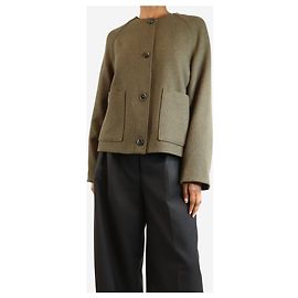 Pomandère Moss green wool-blend patch-pocket jacket - size UK 6 Green