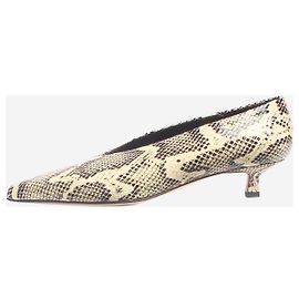 Aeyde Black and cream snake effect kitten heels - size EU 38 Black