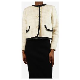 Ba&Sh Cremfarbene, kurze Tweedjacke - Größe UK 6 Roh