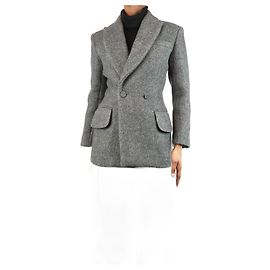 Khaite Grey double-breasted wool jacket - size UK 4 Grey