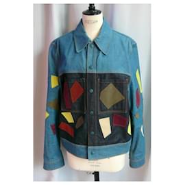 Acne-ACNE STUDIOS x BLA KONST Veste jean patcwork Etat neuf RARE-Bleu