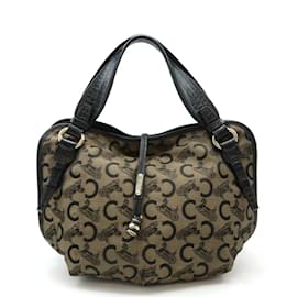 Céline-CELINE C Macadam Bittersweet Handbag Tote Bag-Black,Golden