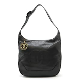 Chanel-Chanel Coco Mark Shoulder Bag in Black Caviar Leather-Black