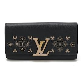 Louis Vuitton-Louis Vuitton Portefeuille Capucines Bi-fold Long Wallet-Black