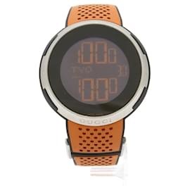 Gucci-GUCCI i-Gucci XXL Sport World Time Relógio de Quartzo Masculino em Borracha Laranja-Outro