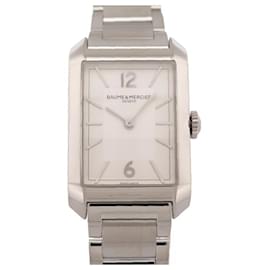 Baume & Mercier-NINE BAUME & MERCIER HAMPTON 65885 42 MM STAINLESS STEEL QUARTZ MEN WATCH-Silvery