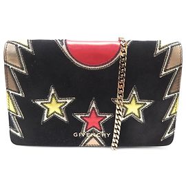 NUOVO MINI SACCHETTO GIVENCHY PANDORA PATCH STELLA CON TRACOLLA WOC Multicolore