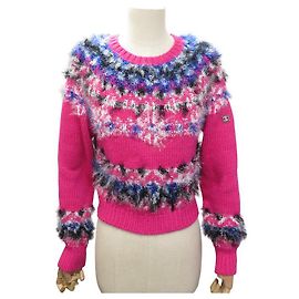 NEUER CHANEL P71555K10324 S 36 CASHMERE-PULLOVER FUCHSIA Fuschia