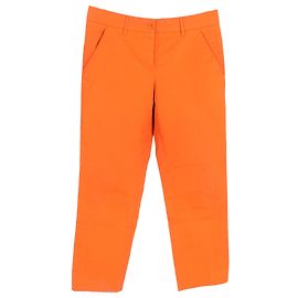 Calças retas Etro em algodão laranja Laranja