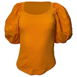 Ulla Johnson-Ulla Johnson Harlowe Pullover in Orange Cotton-Orange,Coral