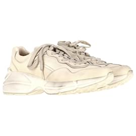 Gucci-Gucci Rhyton Sneakers in Ivory Leather-Other