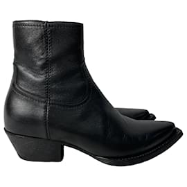 Saint Laurent-Saint Laurent 50mm Lukas Ankle Boots in Black Leather-Black