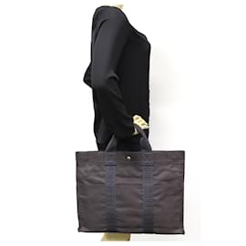 Hermès-Sac tote Herline en toile Hermes gris-Gris