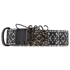 Loewe Anagram Belt in Black Canvas Black
