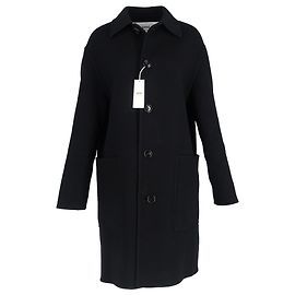 Ami Paris Car Coat in Black Wool Black