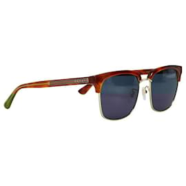 Gucci-Gucci Plastic Sunglasses Brown Blue-Brown
