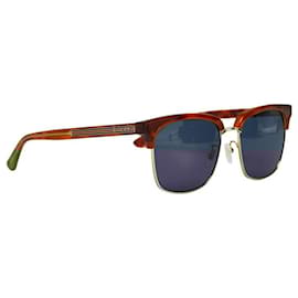 Gucci-Gucci Plastic Sunglasses Brown Blue-Brown