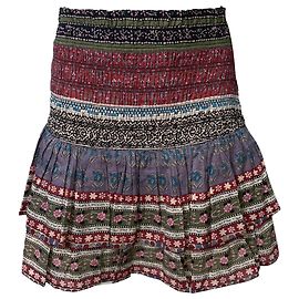 Roseanna Saia mini smockeada multicolorida em algodão da Sea New York Brooke Multicor