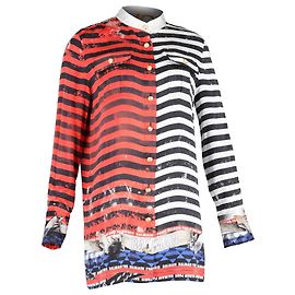 Camicia a righe Balmain in seta rossa Altro