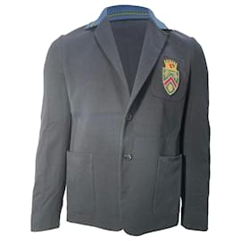 Gucci-Gucci 2017 Crest Blazer in Black Cotton-Black