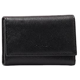 Prada-Prada Saffiano Leather Key Case-Black