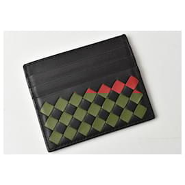 Bottega Veneta-Bottega Veneta Nappa Card Case/Business Card Holder Black/Red-Black